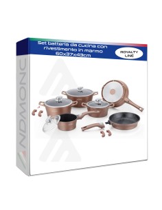 Set batteria da cucina con rivestimento in marmo, 60x37x43cm