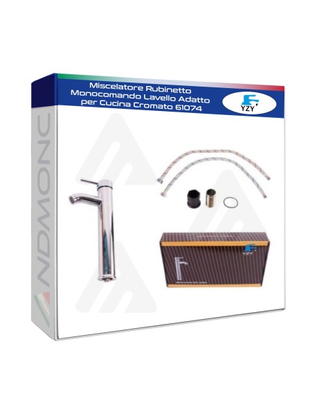 Miscelatore Rubinetto Monocomando Lavello Adatto per Cucina Cromato 61074