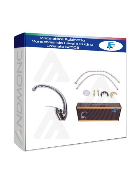 Miscelatore Rubinetto Monocomando Lavello Cucina Cromato 62002
