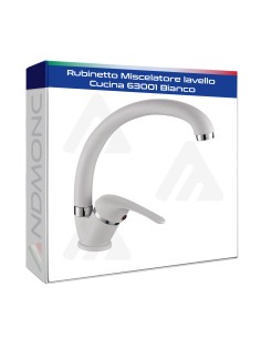 Rubinetto Miscelatore lavello Cucina 63001 Bianco