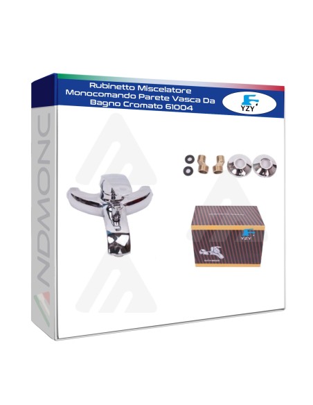 Rubinetto Miscelatore Monocomando Parete Vasca Da Bagno Cromato 61004