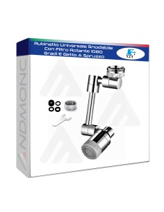 Rubinetto Universale Snodabile Con Filtro Rotante 1080...
