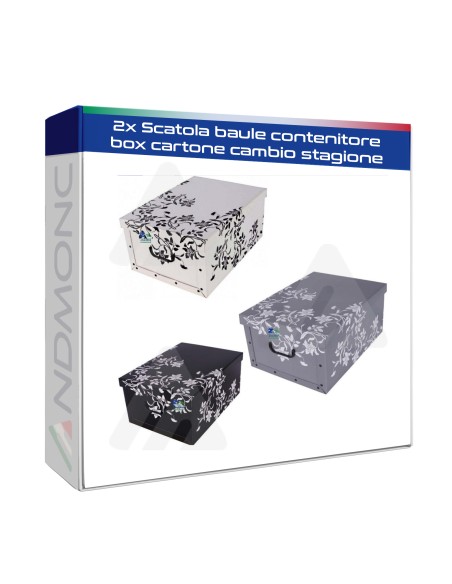 2x Scatola baule contenitore box cartone cambio stagione