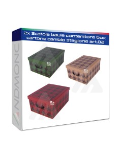 2x Scatola baule contenitore box cartone cambio stagione...