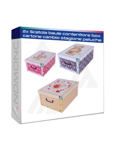 2x Scatola baule contenitore box cartone cambio stagione...