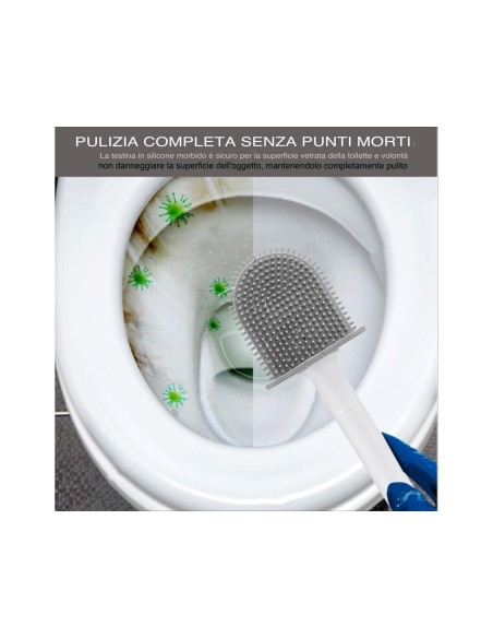 1pz. Scopino per WC, spazzola per WC  con set di supporto