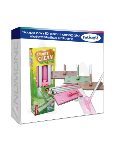 Scopa con 10 panni omaggio elettrostatica Polvere