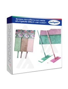 Scopa microfibra con asta allungabile 125cm vari colori