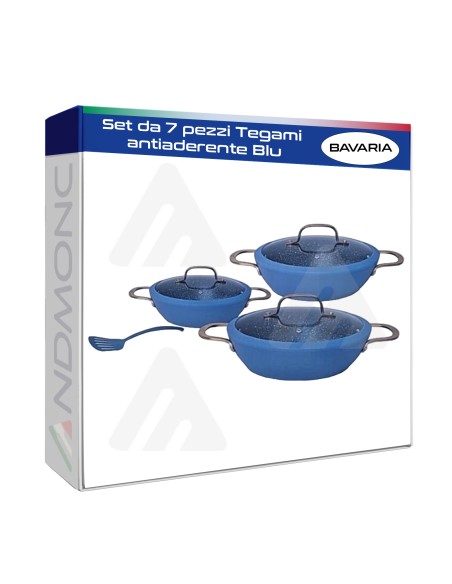 Set da 7 pezzi Tegami antiaderente Bavaria Blu