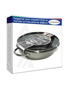 Tegame con coperchio e fondo a induzione 28cm