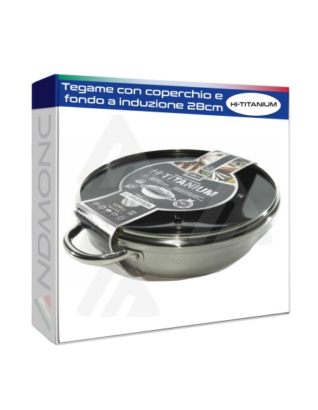 Tegame con coperchio e fondo a induzione 28cm