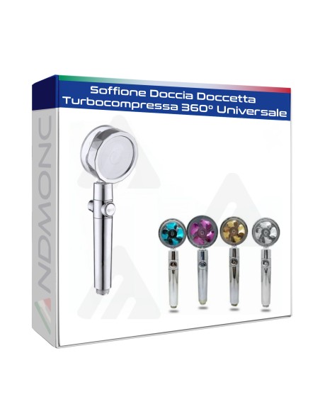 Soffione Doccia Doccetta Turbocompressa 360° Universale