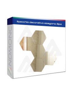 Specchio decorativo esagono 8pz