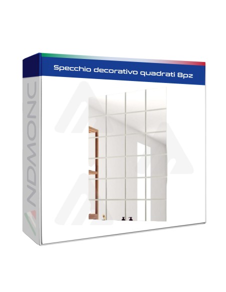 Specchio decorativo quadrati 8pz