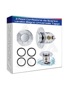 2 Pezzi Confezione da Scarico Lavabo Bagno Universale Tappi