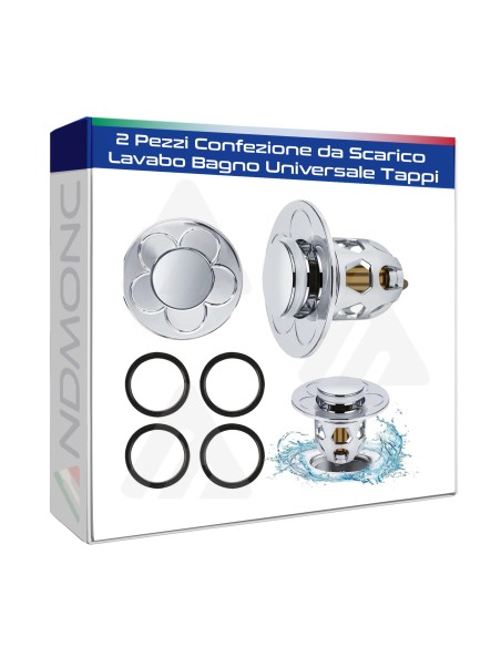 2 Pezzi Confezione da Scarico Lavabo Bagno Universale Tappi