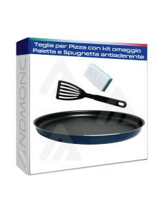 Teglia per Pizza con kit omaggio Paletta e Spugnetta...