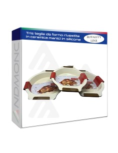 Tris teglie da forno rivestite in ceramica manici in...