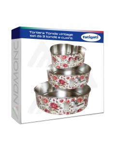 Tortiera Tonda vintage set da 3 tonde e cuore.