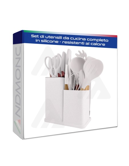 Set di utensili da cucina completo in silicone - resistenti al calore