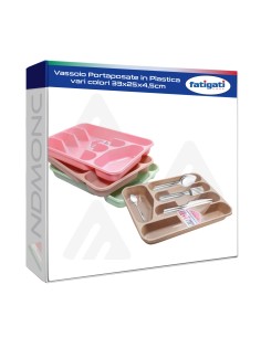 Vassoio Portaposate in Plastica vari colori 33x25x4,5cm
