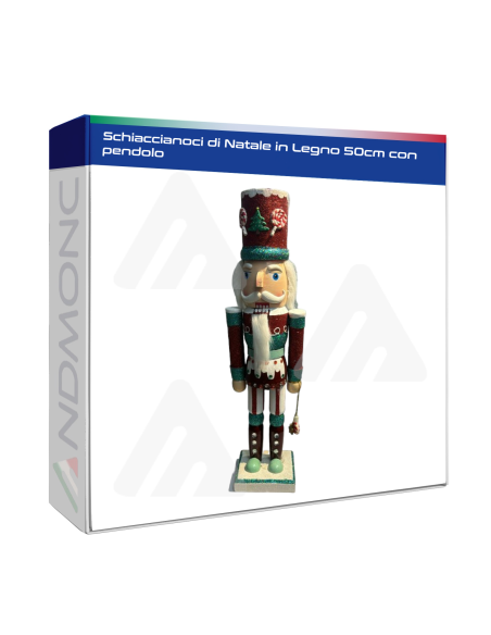 Schiaccianoci di Natale in Legno 50cm con pendolo