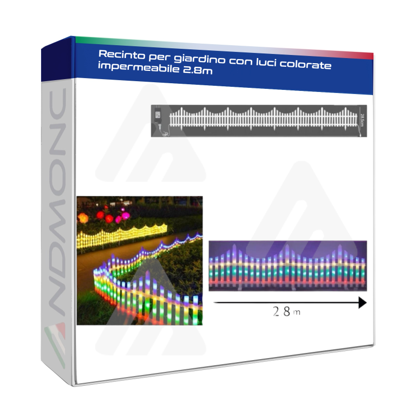 Recinto per giardino con luci colorate...