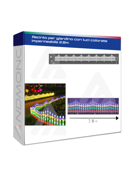 Recinto per giardino con luci colorate impermeabile 2.8m