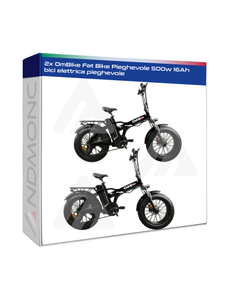 2x OmBike Fat Bike Pieghevole 500w 16Ah bici elettrica pieghevole