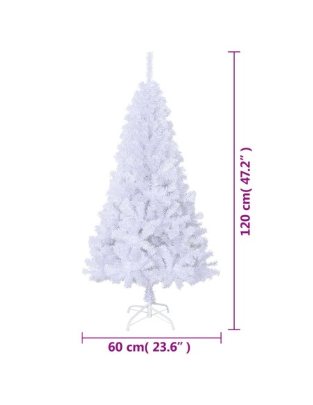 Albero di Natale Artificiale con Rami Spessi Bianco 120 cm PVC