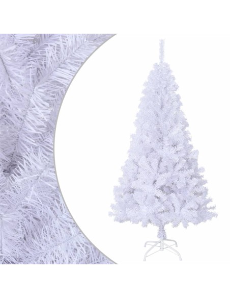 Albero di Natale Artificiale con Rami Spessi Bianco 210 cm PVC