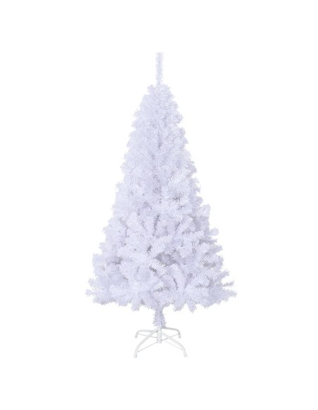 Albero di Natale Artificiale con Rami Spessi Bianco 210 cm PVC