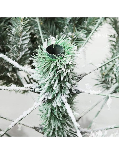 Albero di Natale Artificiale con Rami Spessi Innevato 150cm bacche rosse