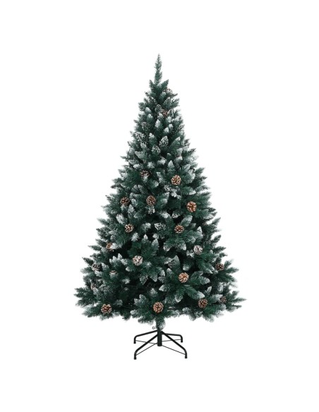 Albero di Natale Artificiale con pigne e punte innevate 120cm