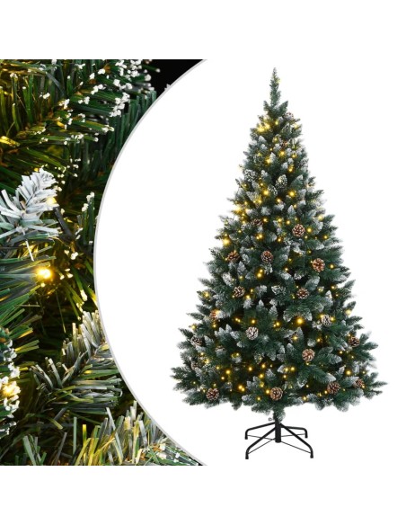 Albero di Natale Artificiale con pigne e punte innevate 120cm