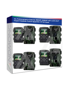 4x Fotocamera Caccia 36MP 1080P HD LCD 2.0" Impermeabile...