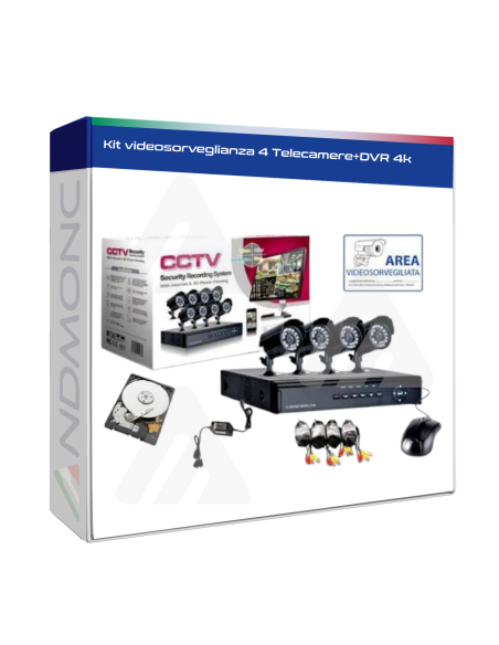 Kit videosorveglianza 4 Telecamere+DVR  4k
