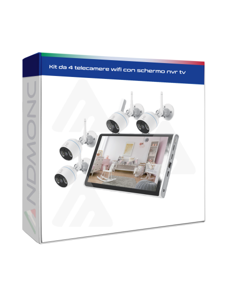 Kit da 4 telecamere wifi con schermo nvr tv