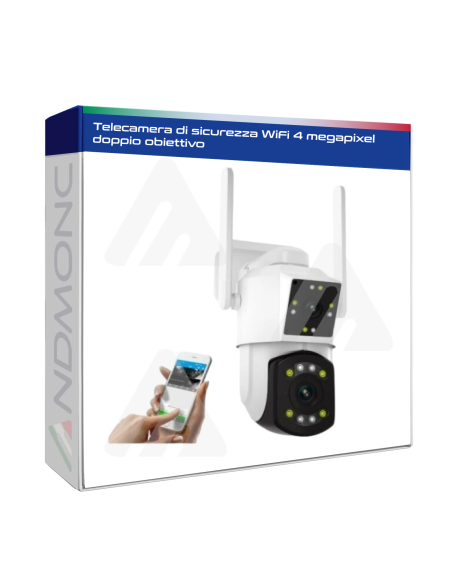 Telecamera di sicurezza WiFi 4 megapixel doppio obiettivo