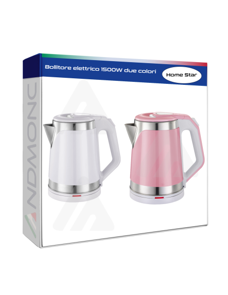 Bollitore elettrico 1500W due colori 2.3 litri