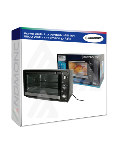 Forno elettrico ventilato 66 litri 2200 Watt con timer e...