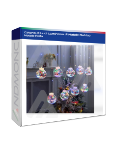 Catena di Luci Luminosa di Natale Babbo Natale Palla 3M