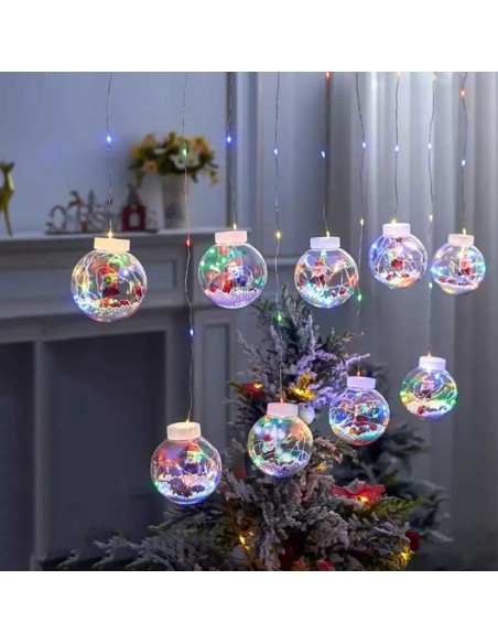 Catena di Luci Luminosa di Natale Babbo Natale Palla 3M
