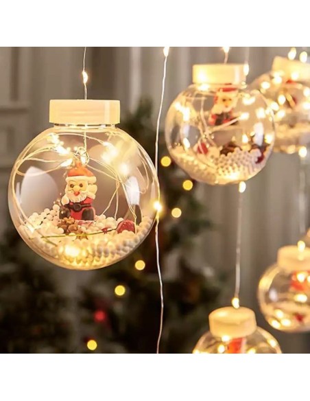 Catena di Luci Luminosa di Natale Babbo Natale Palla 3M