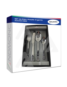 SET da 24pz. Posate Argento ACCIAIO INOX