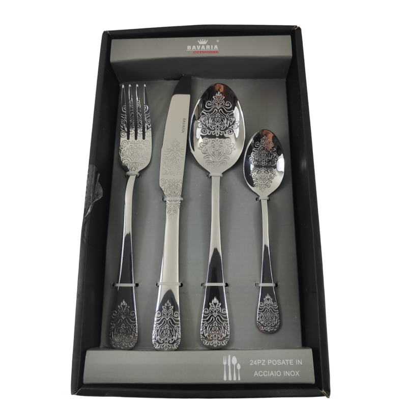 SET da 24pz. Posate Argento ACCIAIO INOX