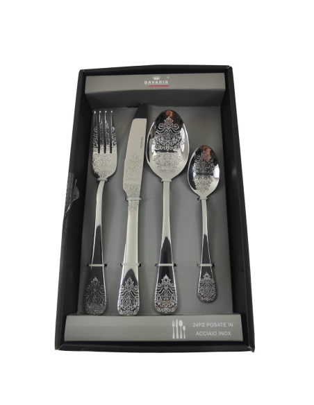 SET da 24pz. Posate Argento ACCIAIO INOX