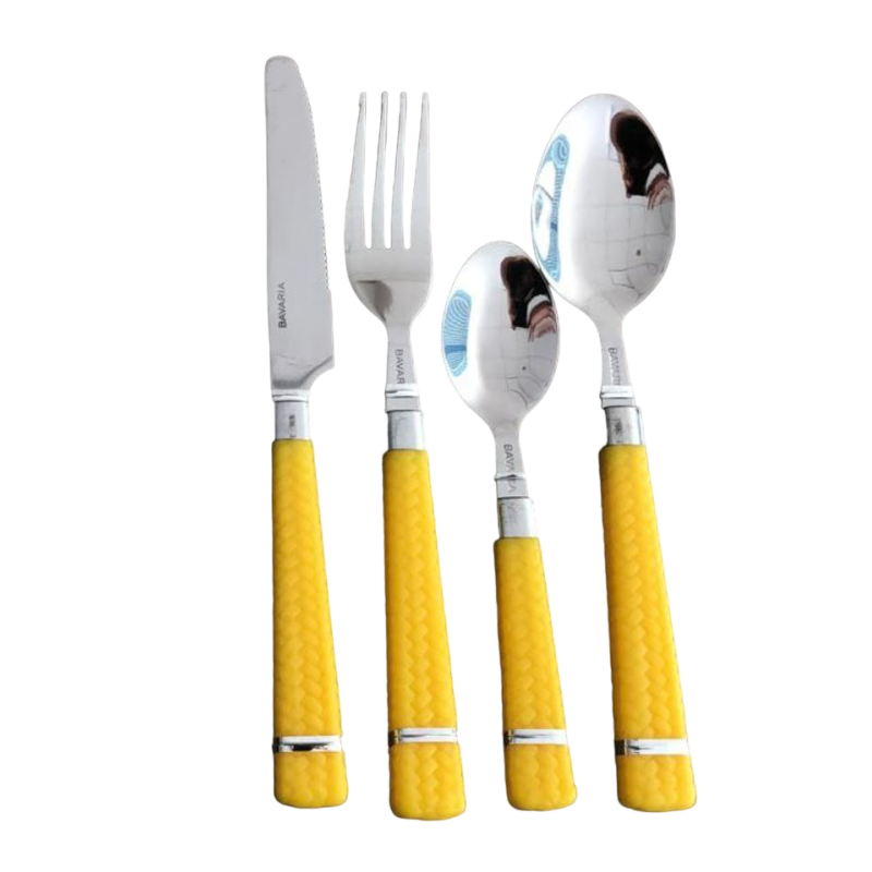 Set 24 pezzi Posate Acciaio INOX Giallo