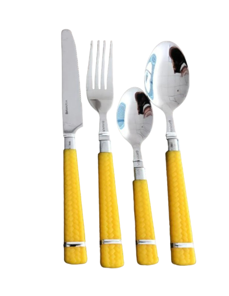 Set 24 pezzi Posate Acciaio INOX Giallo