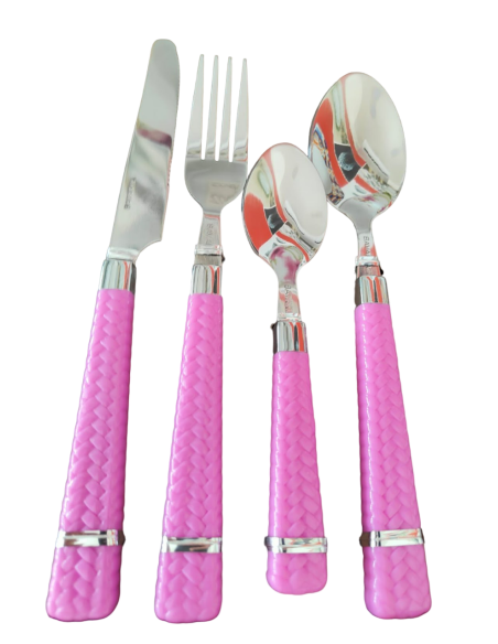 Set Posate 24 Pezzi Rosa – Modello 5177 Elegante per 6 Persone